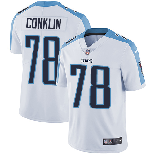 Nike Titans #78 Jack Conklin White Youth Stitched NFL Vapor Untouchable Limited Jersey - Click Image to Close