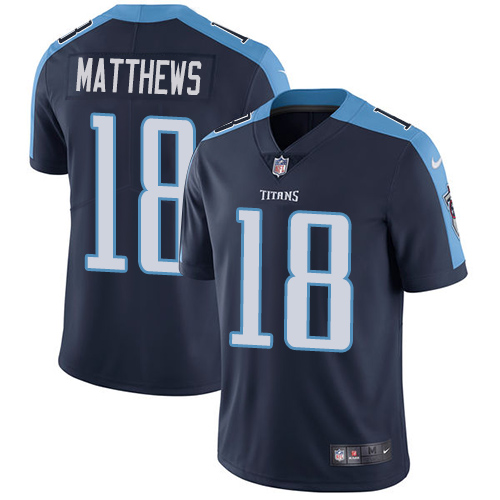Nike Titans #18 Rishard Matthews Navy Blue Alternate Youth Stitched NFL Vapor Untouchable Limited Je