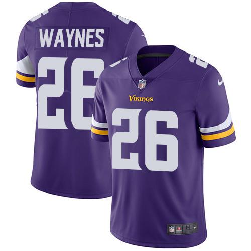 Nike Vikings #26 Trae Waynes Purple Team Color Youth Stitched NFL Vapor Untouchable Limited Jersey - Click Image to Close