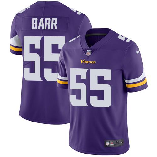Nike Vikings #55 Anthony Barr Purple Team Color Youth Stitched NFL Vapor Untouchable Limited Jersey - Click Image to Close
