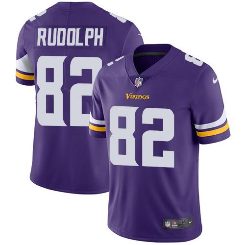 Nike Vikings #82 Kyle Rudolph Purple Team Color Youth Stitched NFL Vapor Untouchable Limited Jersey - Click Image to Close