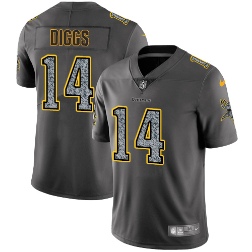 Nike Vikings #14 Stefon Diggs Gray Static Youth Stitched NFL Vapor Untouchable Limited Jersey - Click Image to Close