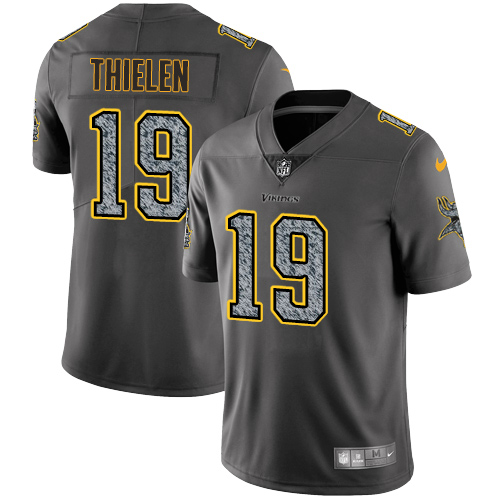 Nike Vikings #19 Adam Thielen Gray Static Youth Stitched NFL Vapor Untouchable Limited Jersey - Click Image to Close