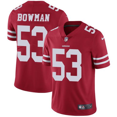 Nike 49ers #53 NaVorro Bowman Red Team Color Men's Stitched NFL Vapor Untouchable Limited Jersey