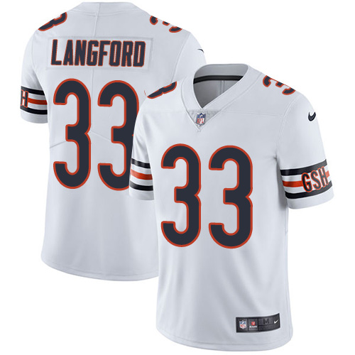 Nike Bears #33 Jeremy Langford White Men's Stitched NFL Vapor Untouchable Limited Jersey - Click Image to Close