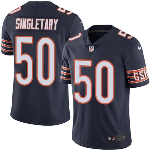 Nike Bears #50 Mike Singletary Navy Blue Team Color Men's Stitched NFL Vapor Untouchable Limited Jer