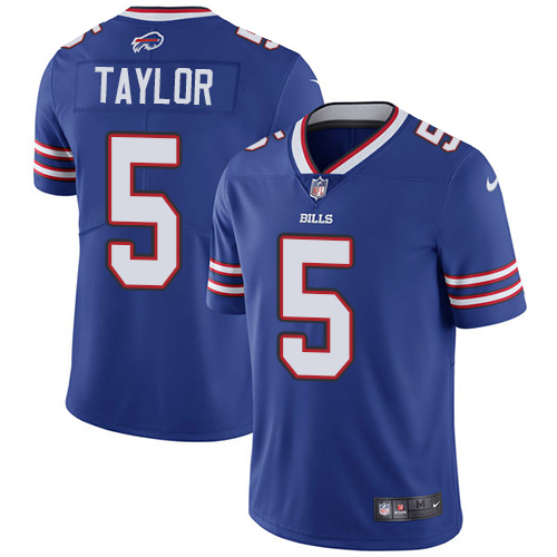 Nike Bills #5 Tyrod Taylor Royal Blue Team Color Men's Stitched NFL Vapor Untouchable Limited Jersey - Click Image to Close