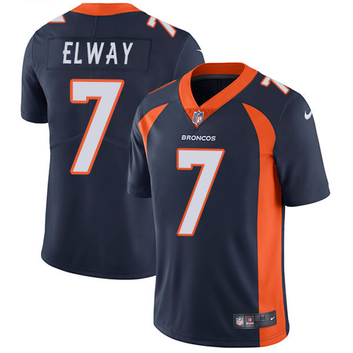 Nike Broncos #7 John Elway Navy Blue Alternate Men's Stitched NFL Vapor Untouchable Limited Jersey - Click Image to Close