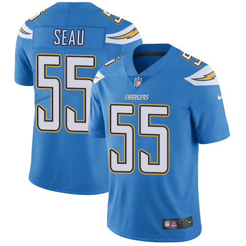 Nike Chargers #55 Junior Seau Electric Blue Alternate Men's Stitched NFL Vapor Untouchable Limited J
