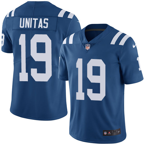 Nike Colts #19 Johnny Unitas Royal Blue Team Color Men's Stitched NFL Vapor Untouchable Limited Jers