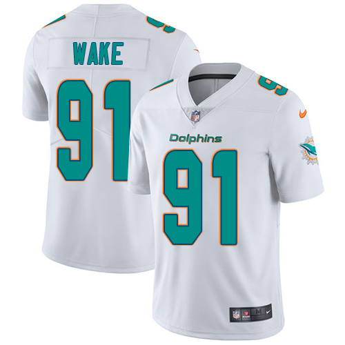 Nike Dolphins #91 Cameron Wake White Men's Stitched NFL Vapor Untouchable Limited Jersey