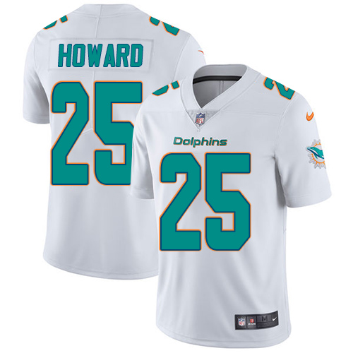 Nike Dolphins #25 Xavien Howard White Men's Stitched NFL Vapor Untouchable Limited Jersey