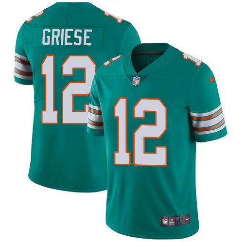 Nike Dolphins #12 Bob Griese Aqua Green Alternate Men's Stitched NFL Vapor Untouchable Limited Jerse