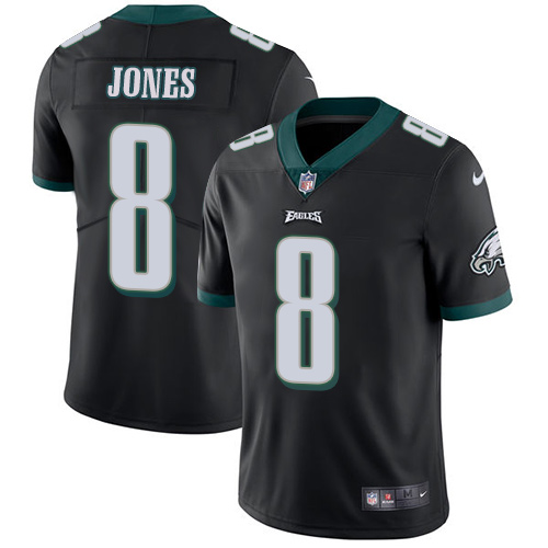 Nike Eagles #8 Donnie Jones Black Alternate Men's Stitched NFL Vapor Untouchable Limited Jersey