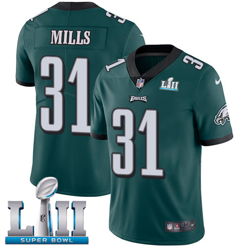 Nike Eagles #31 Jalen Mills Midnight Green Team Color Super Bowl LII Men's Stitched NFL Vapor Untouc
