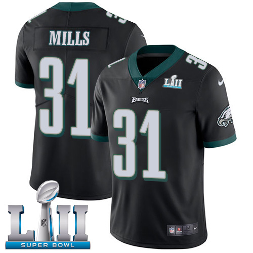 Nike Eagles #31 Jalen Mills Black Alternate Super Bowl LII Men's Stitched NFL Vapor Untouchable Limi