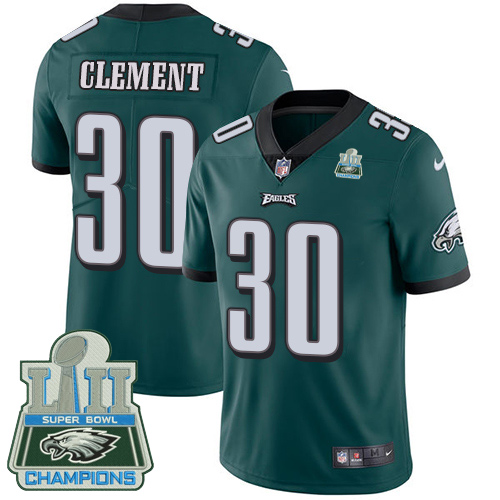 Nike Eagles #30 Corey Clement Midnight Green Team Color Super Bowl LII Champions Men's Stitched NFL