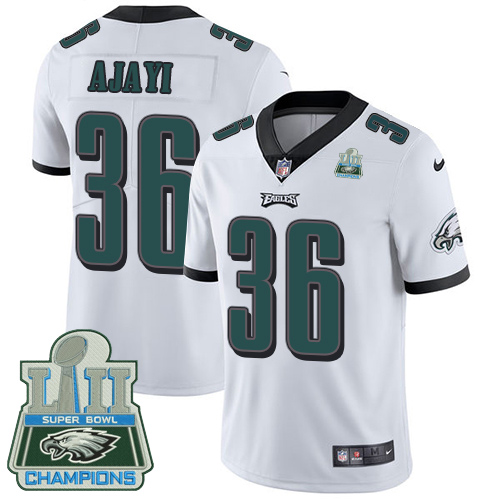 Nike Eagles #36 Jay Ajayi White Super Bowl LII Champions Men's Stitched NFL Vapor Untouchable Limite
