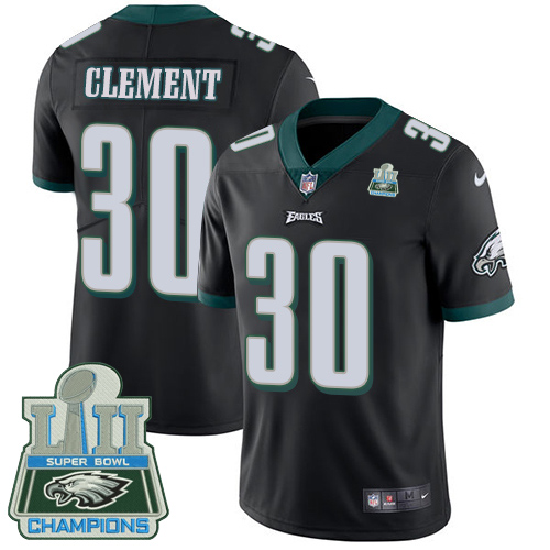 Nike Eagles #30 Corey Clement Black Alternate Super Bowl LII Champions Men's Stitched NFL Vapor Unto