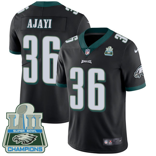 Nike Eagles #36 Jay Ajayi Black Alternate Super Bowl LII Champions Men's Stitched NFL Vapor Untoucha