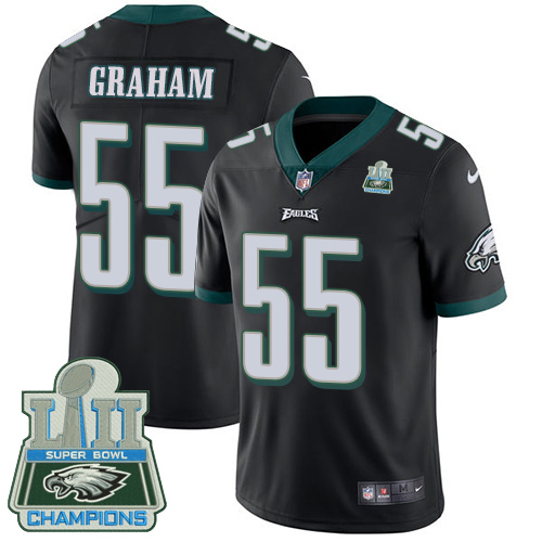 Nike Eagles #55 Brandon Graham Black Alternate Super Bowl LII Champions Men's Stitched NFL Vapor Unt