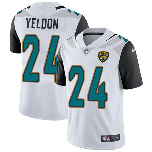 Nike Jaguars #24 T.J. Yeldon White Men's Stitched NFL Vapor Untouchable Limited Jersey