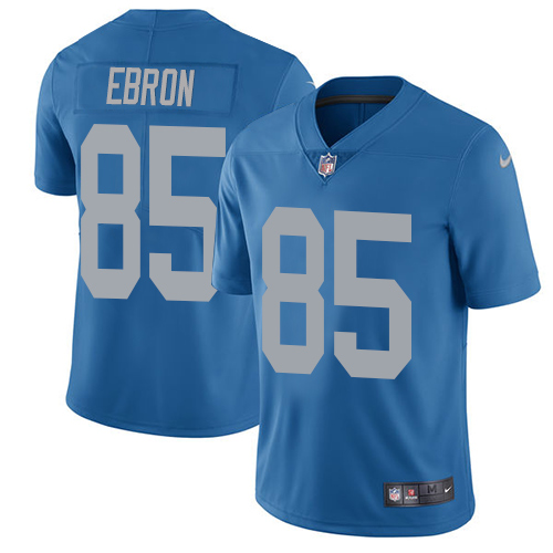 Nike Lions #85 Eric Ebron Blue Throwback Men's Stitched NFL Vapor Untouchable Limited Jersey