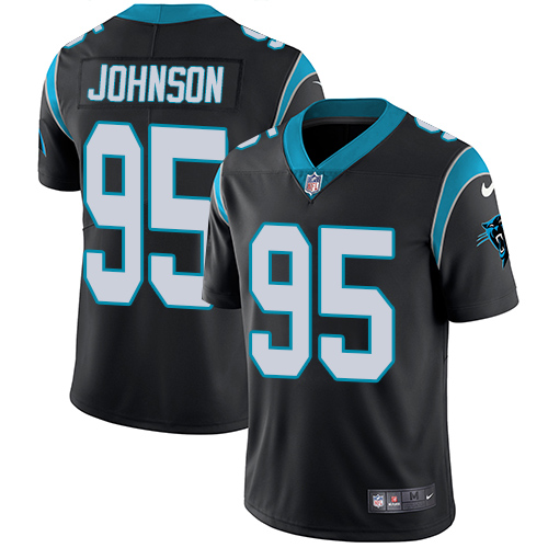 Nike Panthers #95 Charles Johnson Black Team Color Men's Stitched NFL Vapor Untouchable Limited Jers