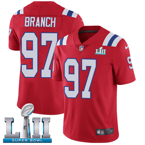 Nike Patriots #97 Alan Branch Red Alternate Super Bowl LII Men's Stitched NFL Vapor Untouchable Limi
