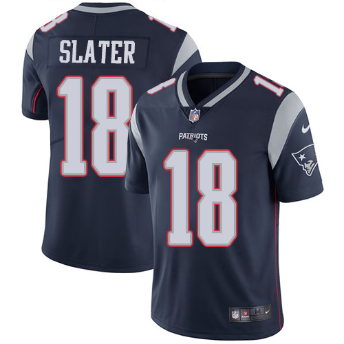 Nike Patriots #18 Matt Slater Navy Blue Team Color Men's Stitched NFL Vapor Untouchable Limited Jers