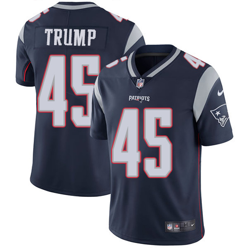 Nike Patriots #45 Donald Trump Navy Blue Team Color Men's Stitched NFL Vapor Untouchable Limited Jer - Click Image to Close