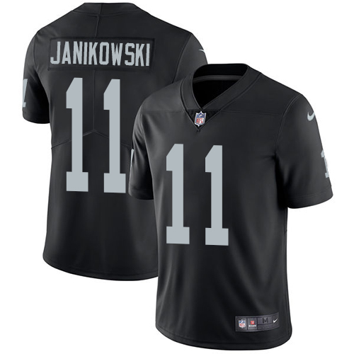 Nike Raiders #11 Sebastian Janikowski Black Team Color Men's Stitched NFL Vapor Untouchable Limited - Click Image to Close