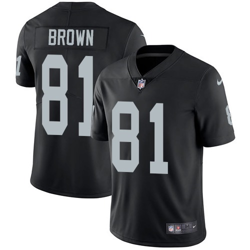 Nike Raiders #81 Tim Brown Black Team Color Men's Stitched NFL Vapor Untouchable Limited Jersey - Click Image to Close