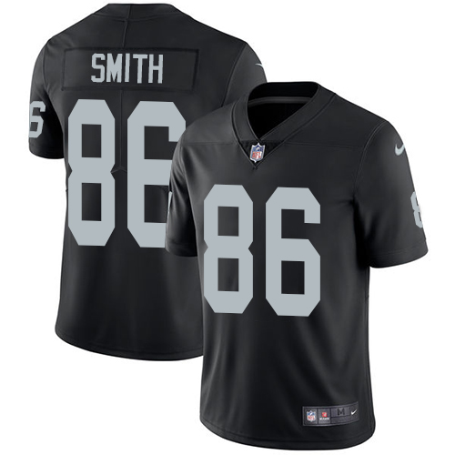 Nike Raiders #86 Lee Smith Black Team Color Men's Stitched NFL Vapor Untouchable Limited Jersey - Click Image to Close