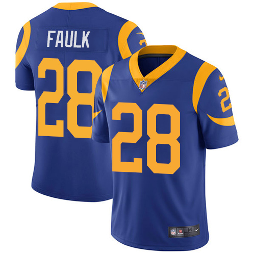Nike Rams #28 Marshall Faulk Royal Blue Alternate Men's Stitched NFL Vapor Untouchable Limited Jerse