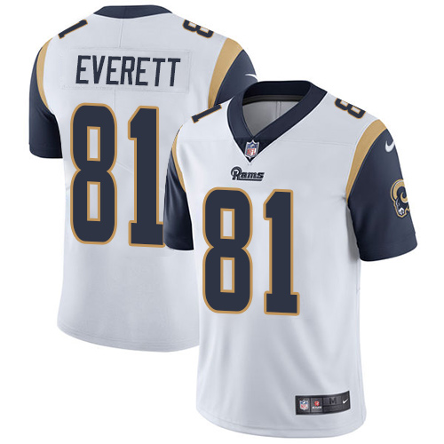 Nike Rams #81 Gerald Everett White Men's Stitched NFL Vapor Untouchable Limited Jersey - Click Image to Close