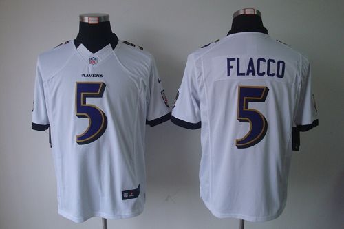 Nike Ravens #5 Joe Flacco White Men's Stitched NFL Vapor Untouchable Limited Jersey - Click Image to Close