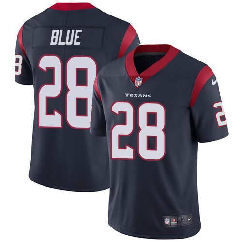 Nike Texans #28 Alfred Blue Navy Blue Team Color Men's Stitched NFL Vapor Untouchable Limited Jersey