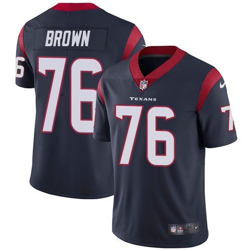 Nike Texans #76 Duane Brown Navy Blue Team Color Men's Stitched NFL Vapor Untouchable Limited Jersey