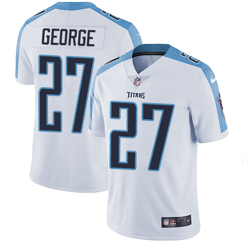 Nike Titans #27 Eddie George White Men's Stitched NFL Vapor Untouchable Limited Jersey