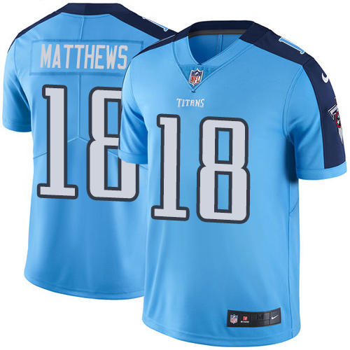 Nike Titans #18 Rishard Matthews Light Blue Team Color Men's Stitched NFL Vapor Untouchable Limited