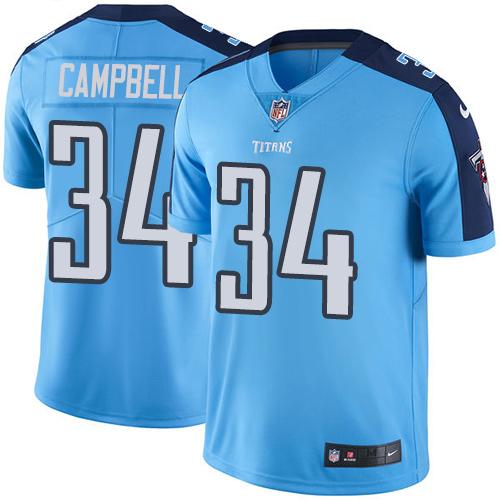 Nike Titans #34 Earl Campbell Light Blue Team Color Men's Stitched NFL Vapor Untouchable Limited Jer