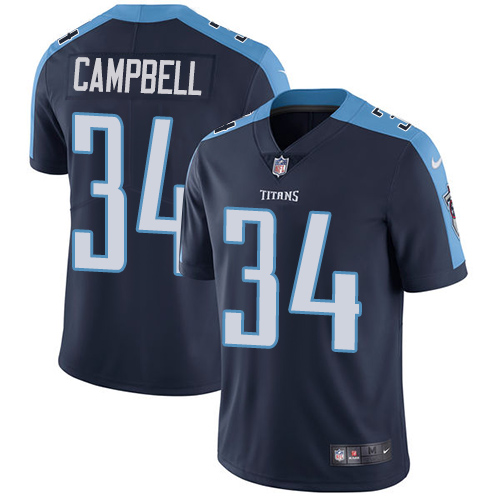 Nike Titans #34 Earl Campbell Navy Blue Alternate Men's Stitched NFL Vapor Untouchable Limited Jerse
