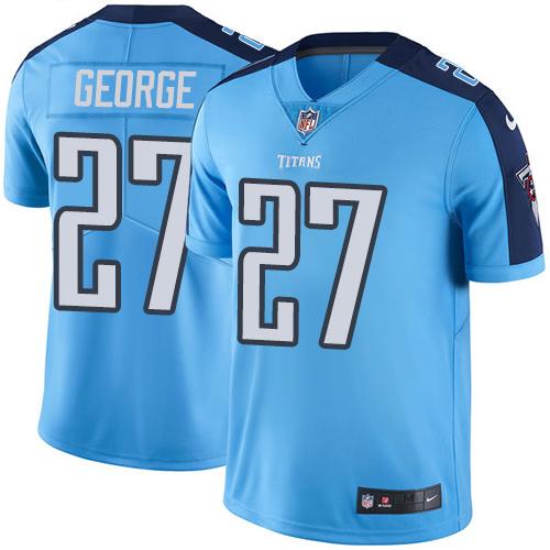 Nike Titans #27 Eddie George Light Blue Team Color Men's Stitched NFL Vapor Untouchable Limited Jers
