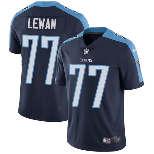 Nike Titans #77 Taylor Lewan Navy Blue Alternate Men's Stitched NFL Vapor Untouchable Limited Jersey - Click Image to Close