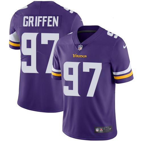 Nike Vikings #97 Everson Griffen Purple Team Color Men's Stitched NFL Vapor Untouchable Limited Jers