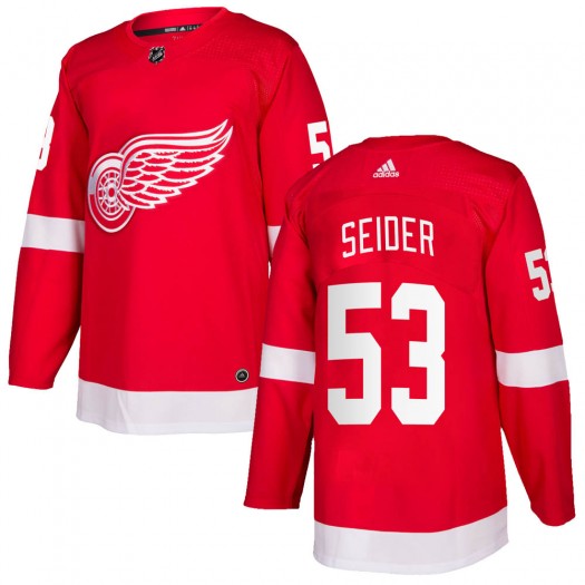 Detroit Red Wings #53 Moritz Seider Red Home Hockey Stitched NHL Jersey