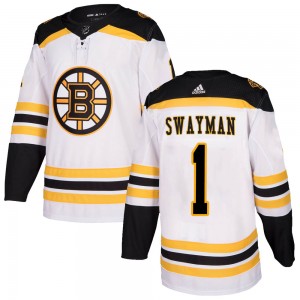 Boston Bruins #1 Jeremy Swayman Authentic Away Jersey - White