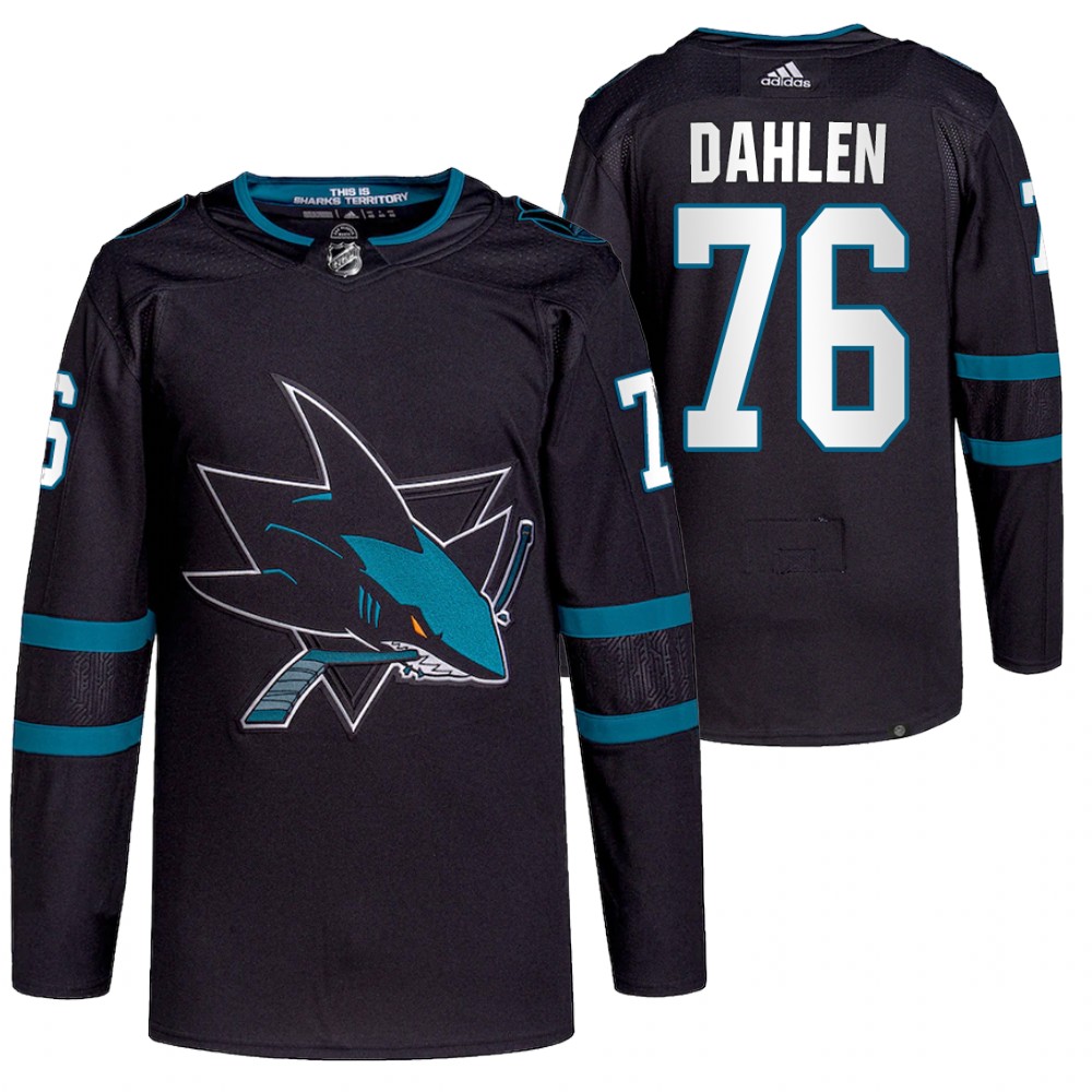 San Jose Sharks #76 Jonathan Dahlen Black Alternate Authentic Stitched NHL Jersey