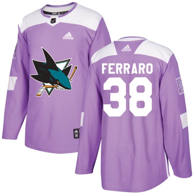 San Jose Sharks #38 Mario Ferraro Hockey Fights Cancer Authentic Purple Jersey